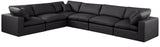 Comfy Faux Leather Sectional Black from Meridian - Luna Furniture