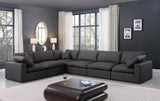 Comfy Faux Leather Sectional Black from Meridian - Luna Furniture