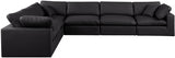 Comfy Faux Leather Sectional Black from Meridian - Luna Furniture