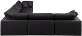 Comfy Faux Leather Sectional Black from Meridian - Luna Furniture