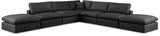 Comfy Faux Leather Sectional Black from Meridian - Luna Furniture