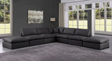 Comfy Faux Leather Sectional Black from Meridian - Luna Furniture