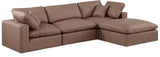 Comfy Faux Leather Sectional Brown from Meridian - Luna Furniture