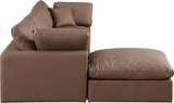 Comfy Faux Leather Sectional Brown from Meridian - Luna Furniture