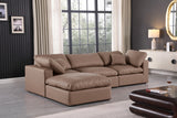 Comfy Faux Leather Sectional Brown from Meridian - Luna Furniture