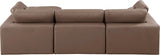 Comfy Faux Leather Sectional Brown from Meridian - Luna Furniture