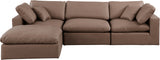 Comfy Faux Leather Sectional Brown from Meridian - Luna Furniture