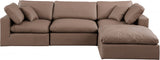 Comfy Faux Leather Sectional Brown from Meridian - Luna Furniture