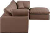 Comfy Faux Leather Sectional Brown from Meridian - Luna Furniture