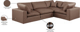 Comfy Faux Leather Sectional Brown from Meridian - Luna Furniture