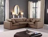 Comfy Faux Leather Sectional Brown from Meridian - Luna Furniture