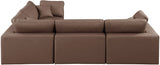 Comfy Faux Leather Sectional Brown from Meridian - Luna Furniture