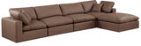 Comfy Faux Leather Sectional Brown from Meridian - Luna Furniture