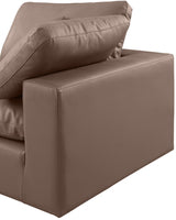 Comfy Faux Leather Sectional Brown from Meridian - Luna Furniture