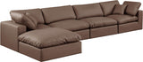 Comfy Faux Leather Sectional Brown from Meridian - Luna Furniture