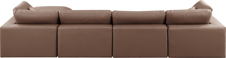 Comfy Faux Leather Sectional Brown from Meridian - Luna Furniture