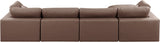 Comfy Faux Leather Sectional Brown from Meridian - Luna Furniture