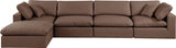 Comfy Faux Leather Sectional Brown from Meridian - Luna Furniture