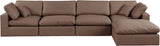 Comfy Faux Leather Sectional Brown from Meridian - Luna Furniture