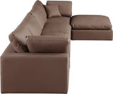 Comfy Faux Leather Sectional Brown from Meridian - Luna Furniture