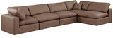 Comfy Faux Leather Sectional Brown from Meridian - Luna Furniture