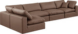 Comfy Faux Leather Sectional Brown from Meridian - Luna Furniture