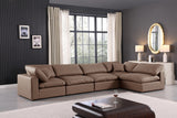 Comfy Faux Leather Sectional Brown from Meridian - Luna Furniture