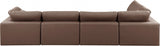 Comfy Faux Leather Sectional Brown from Meridian - Luna Furniture