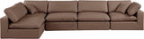 Comfy Faux Leather Sectional Brown from Meridian - Luna Furniture