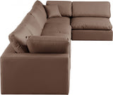 Comfy Faux Leather Sectional Brown from Meridian - Luna Furniture