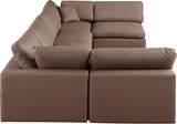 Comfy Faux Leather Sectional Brown from Meridian - Luna Furniture