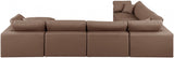 Comfy Faux Leather Sectional Brown from Meridian - Luna Furniture