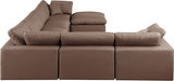 Comfy Faux Leather Sectional Brown from Meridian - Luna Furniture