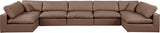 Comfy Faux Leather Sectional Brown from Meridian - Luna Furniture