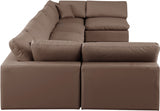 Comfy Faux Leather Sectional Brown from Meridian - Luna Furniture