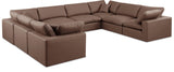 Comfy Faux Leather Sectional Brown from Meridian - Luna Furniture