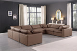 Comfy Faux Leather Sectional Brown from Meridian - Luna Furniture