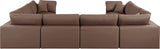 Comfy Faux Leather Sectional Brown from Meridian - Luna Furniture