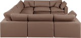 Comfy Faux Leather Sectional Brown from Meridian - Luna Furniture