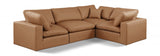 Comfy Faux Leather Sectional Cognac from Meridian - Luna Furniture