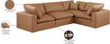 Comfy Faux Leather Sectional Cognac from Meridian - Luna Furniture