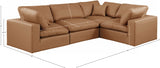 Comfy Faux Leather Sectional Cognac from Meridian - Luna Furniture