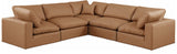 Comfy Faux Leather Sectional Cognac from Meridian - Luna Furniture