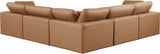 Comfy Faux Leather Sectional Cognac from Meridian - Luna Furniture