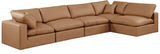 Comfy Faux Leather Sectional Cognac from Meridian - Luna Furniture