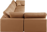 Comfy Faux Leather Sectional Cognac from Meridian - Luna Furniture