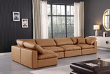 Comfy Faux Leather Sectional Cognac from Meridian - Luna Furniture