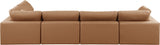 Comfy Faux Leather Sectional Cognac from Meridian - Luna Furniture