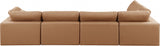 Comfy Faux Leather Sectional Cognac from Meridian - Luna Furniture