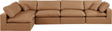 Comfy Faux Leather Sectional Cognac from Meridian - Luna Furniture